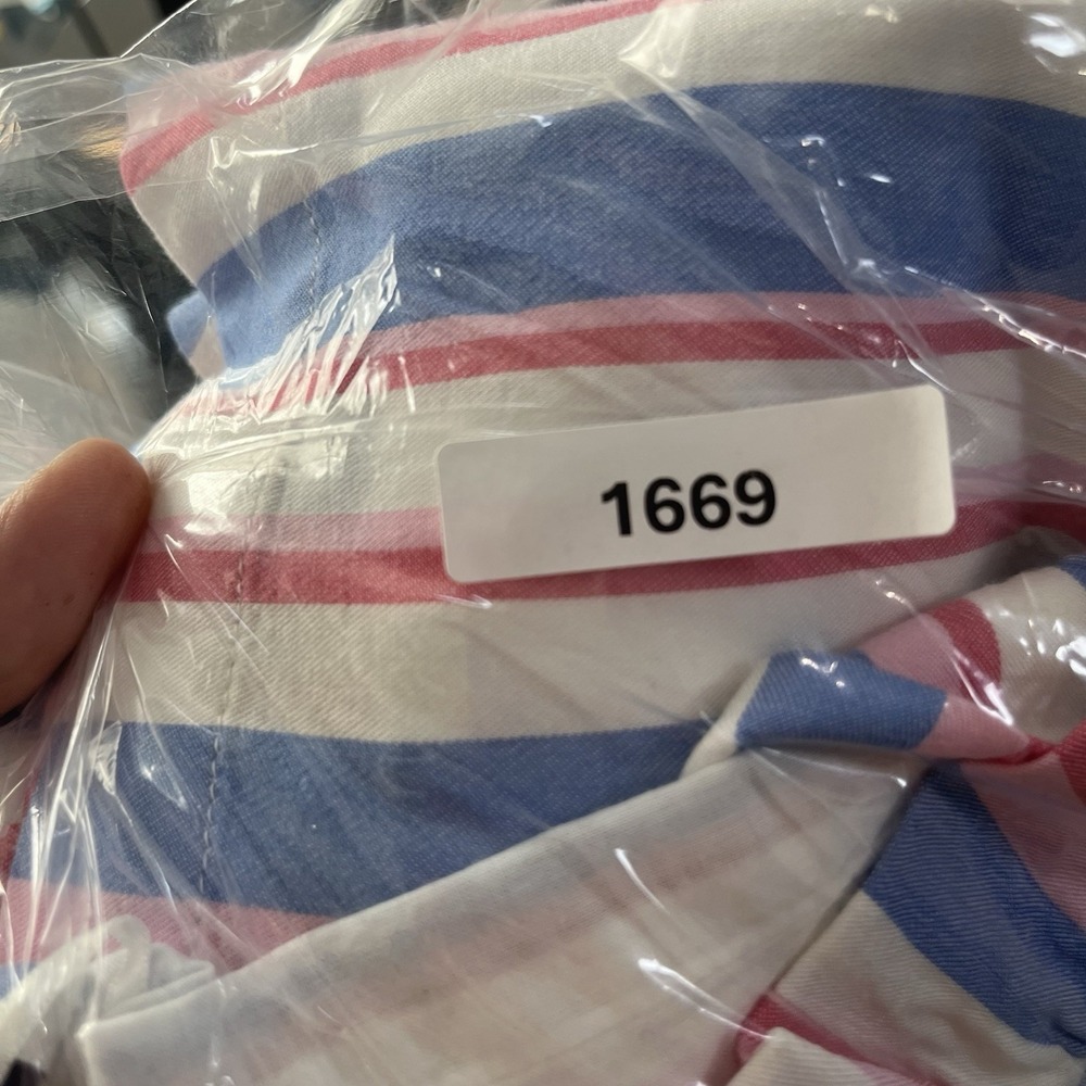Crown & Ivy White Pink Blue Stripe Ruffle Neck Sleeveless Dress Size XL NWT‎ - Picture 8 of 8